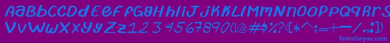 TypeAbril Font – Blue Fonts on Purple Background