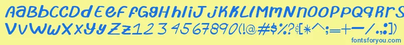 TypeAbril Font – Blue Fonts on Yellow Background