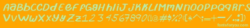 TypeAbril Font – Green Fonts on Orange Background