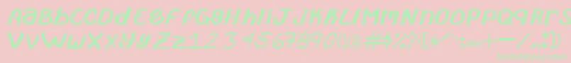 TypeAbril Font – Green Fonts on Pink Background