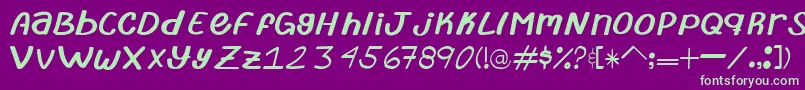 TypeAbril Font – Green Fonts on Purple Background