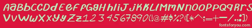 フォントTypeAbril – 赤い背景に緑の文字