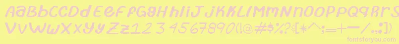TypeAbril-Schriftart – Rosa Schriften auf gelbem Hintergrund