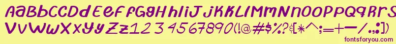 TypeAbril Font – Purple Fonts on Yellow Background