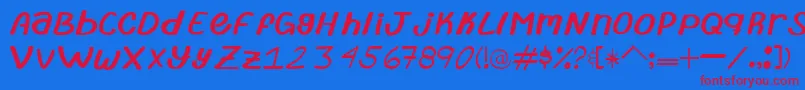 TypeAbril Font – Red Fonts on Blue Background