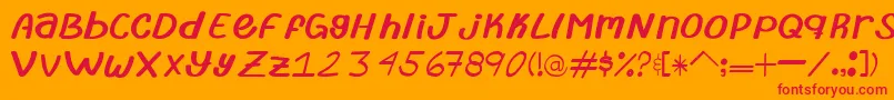 TypeAbril Font – Red Fonts on Orange Background