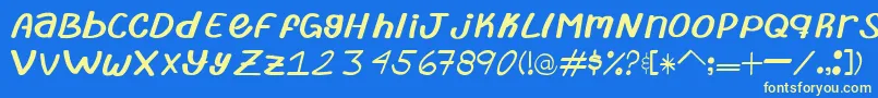 TypeAbril Font – Yellow Fonts on Blue Background