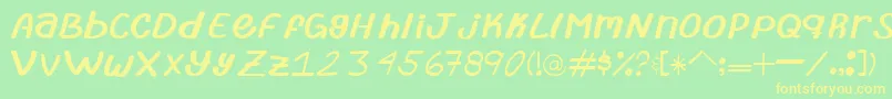 TypeAbril Font – Yellow Fonts on Green Background
