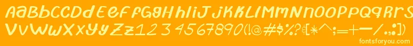 TypeAbril Font – Yellow Fonts on Orange Background