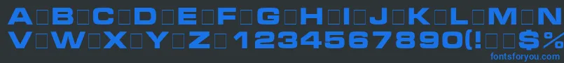 MicraBolda Font – Blue Fonts on Black Background