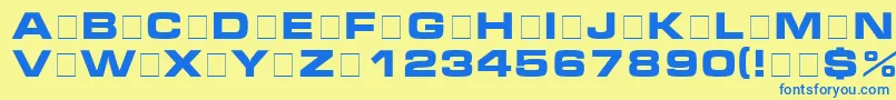 MicraBolda Font – Blue Fonts on Yellow Background