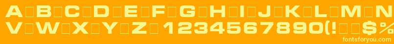 MicraBolda Font – Yellow Fonts on Orange Background