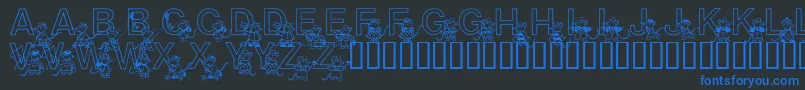 Mousie Font – Blue Fonts on Black Background