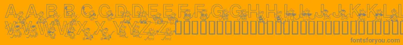 Mousie Font – Gray Fonts on Orange Background