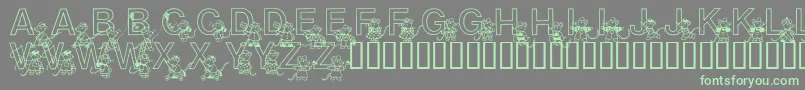 Mousie Font – Green Fonts on Gray Background