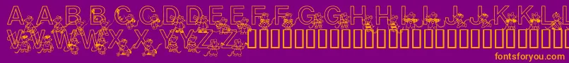 Mousie Font – Orange Fonts on Purple Background