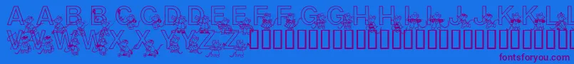 Mousie Font – Purple Fonts on Blue Background