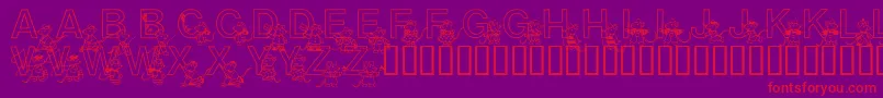 Mousie Font – Red Fonts on Purple Background