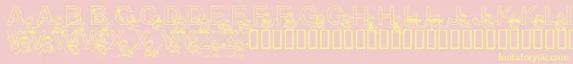 Mousie Font – Yellow Fonts on Pink Background