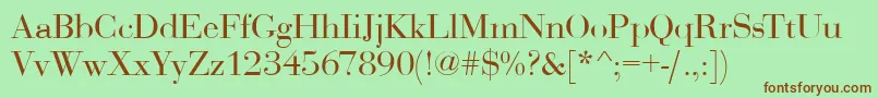 BodoniDisplayRegular Font – Brown Fonts on Green Background