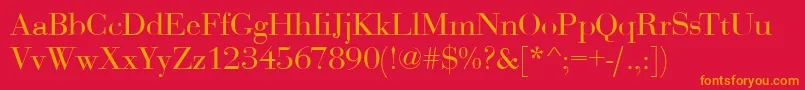 BodoniDisplayRegular Font – Orange Fonts on Red Background