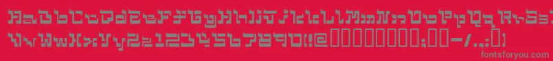 フォントMohammed – 赤い背景に灰色の文字
