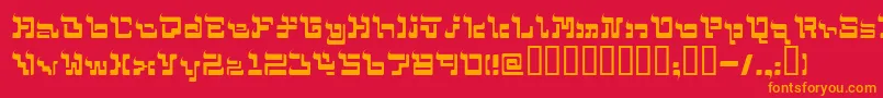 フォントMohammed – 赤い背景にオレンジの文字