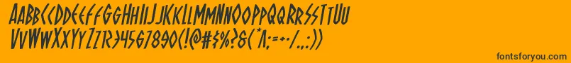 Więcej informacji o czcionce Ohmightyisisrotal Czcionka Ohmightyisisrotal – czarne czcionki na pomarańczowym tle