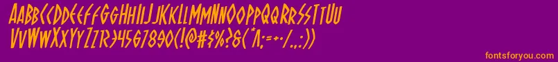 Ohmightyisisrotal Font – Orange Fonts on Purple Background
