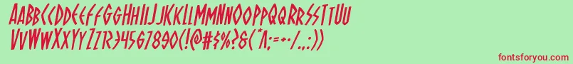 Шрифт Ohmightyisisrotal – красные шрифты на зелёном фоне
