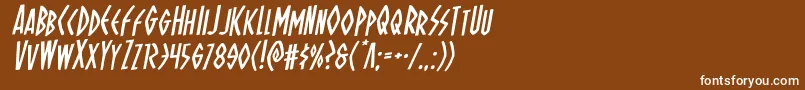 Czcionka Ohmightyisisrotal – białe czcionki na brązowym tle