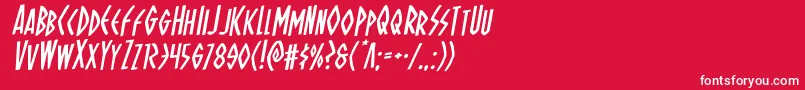 フォントOhmightyisisrotal – 赤い背景に白い文字