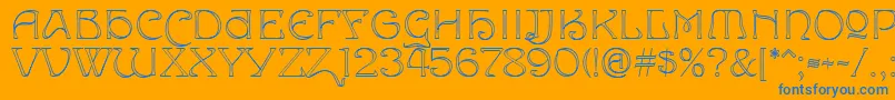 フォントEdda – オレンジの背景に青い文字