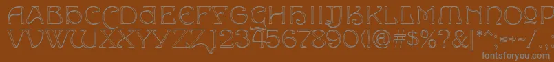 フォントEdda – 茶色の背景に灰色の文字