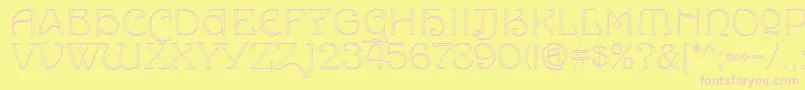Edda-Schriftart – Rosa Schriften auf gelbem Hintergrund