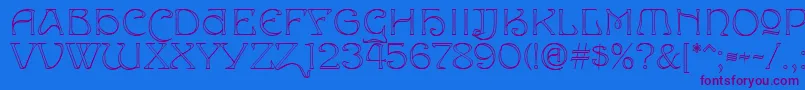 Edda Font – Purple Fonts on Blue Background