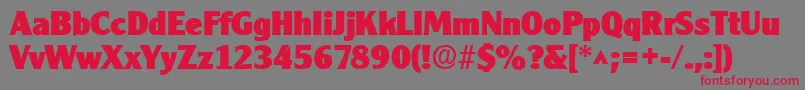 ClearfacegothiclhBold Font – Red Fonts on Gray Background
