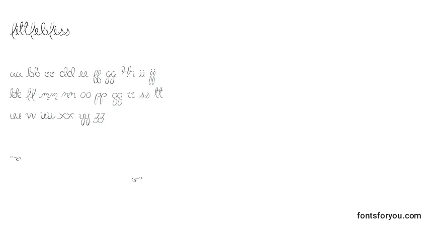Schriftart LittleBliss (54059) – Alphabet, Zahlen, spezielle Symbole