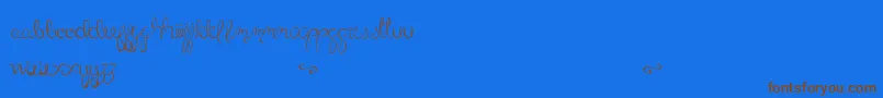 LittleBliss Font – Brown Fonts on Blue Background