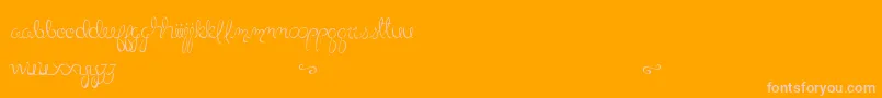 LittleBliss-Schriftart – Rosa Schriften auf orangefarbenem Hintergrund