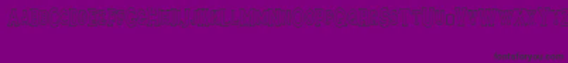 フォントTinplatetitlingnarrow – 紫の背景に黒い文字
