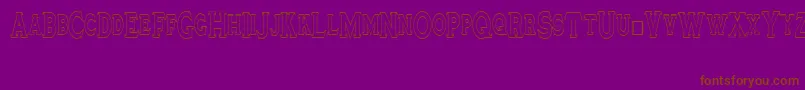 Tinplatetitlingnarrow Font – Brown Fonts on Purple Background