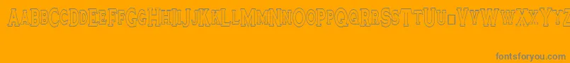 Tinplatetitlingnarrow Font – Gray Fonts on Orange Background