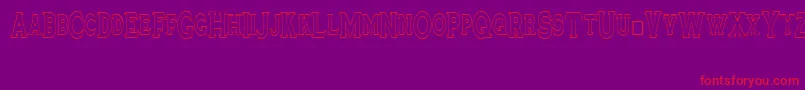 Tinplatetitlingnarrow Font – Red Fonts on Purple Background