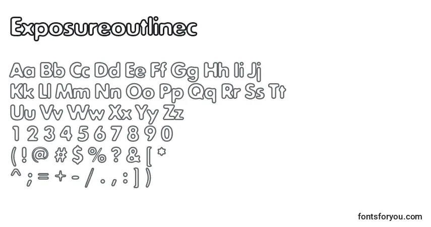 A fonte Exposureoutlinec – alfabeto, números, caracteres especiais