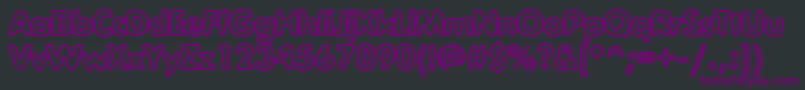 Exposureoutlinec-Schriftart – Violette Schriften auf schwarzem Hintergrund