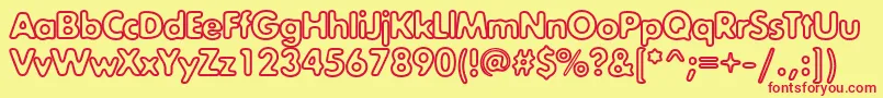 Exposureoutlinec Font – Red Fonts on Yellow Background