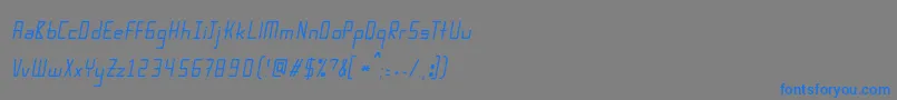 フォントKarpowthinitalic – 灰色の背景に青い文字