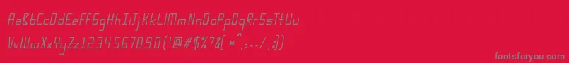 フォントKarpowthinitalic – 赤い背景に灰色の文字