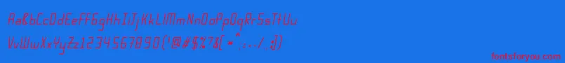 Karpowthinitalic Font – Red Fonts on Blue Background